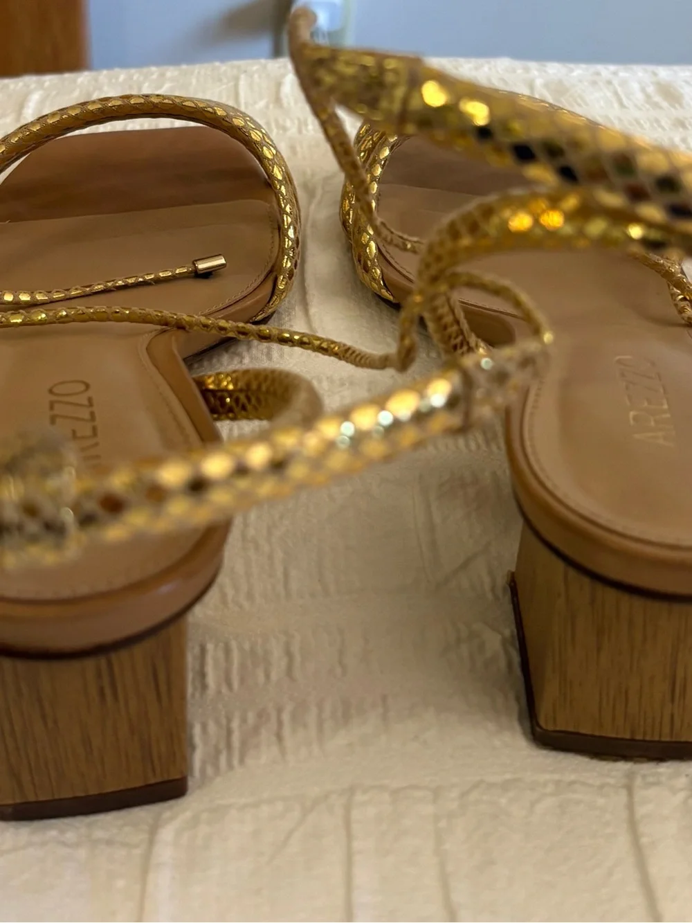 AREZZO Gold strappy sandals - Picture 2 of 11